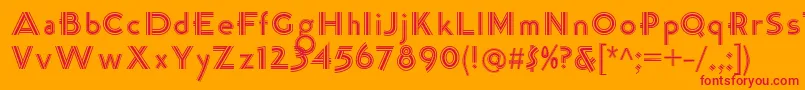 K22TriLineGothic Font – Red Fonts on Orange Background