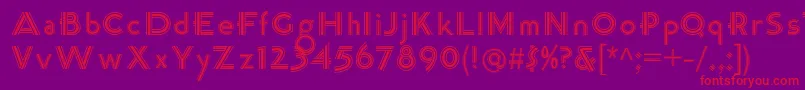 Czcionka K22TriLineGothic – czerwone czcionki na fioletowym tle