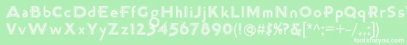 Шрифт K22TriLineGothic – белые шрифты на зелёном фоне
