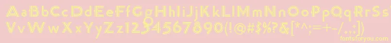 K22TriLineGothic Font – Yellow Fonts on Pink Background