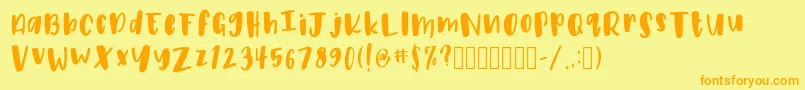 PeonyRegular Font – Orange Fonts on Yellow Background