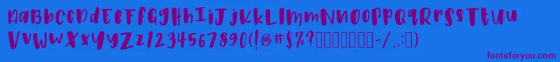 PeonyRegular Font – Purple Fonts on Blue Background