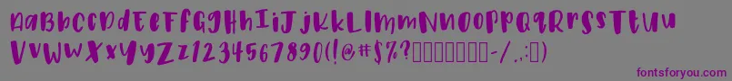 PeonyRegular Font – Purple Fonts on Gray Background