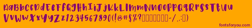 PeonyRegular Font – Purple Fonts on Orange Background