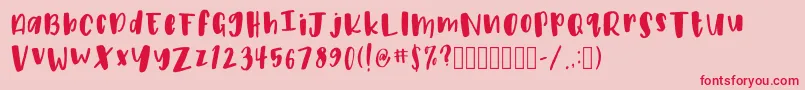 PeonyRegular Font – Red Fonts on Pink Background