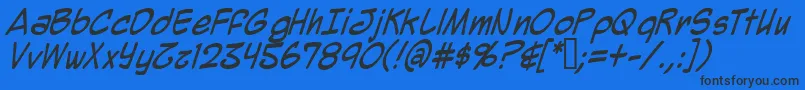 Шрифт MightyZeo2.0Italic – чёрные шрифты на синем фоне