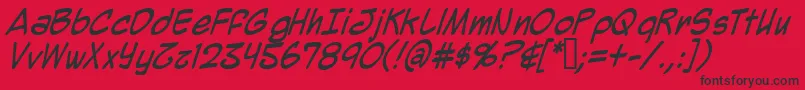 MightyZeo2.0Italic Font – Black Fonts on Red Background