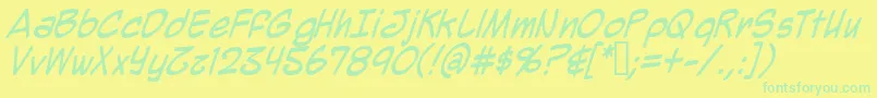 Police MightyZeo2.0Italic – polices vertes sur fond jaune