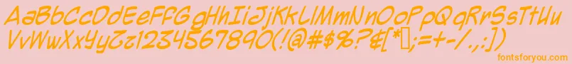 MightyZeo2.0Italic Font – Orange Fonts on Pink Background