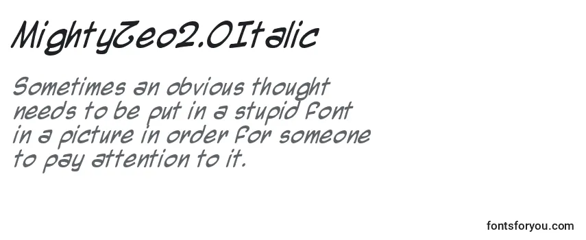 MightyZeo2.0Italic Font