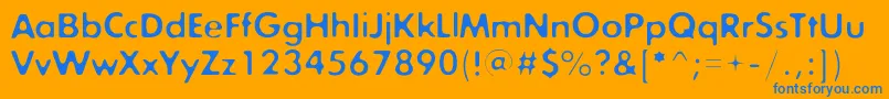 フォントExposureonec – オレンジの背景に青い文字