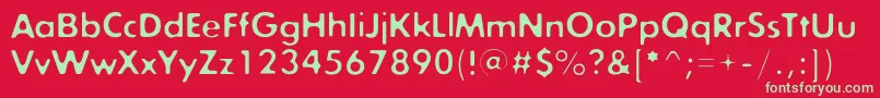 Шрифт Exposureonec – зелёные шрифты на красном фоне