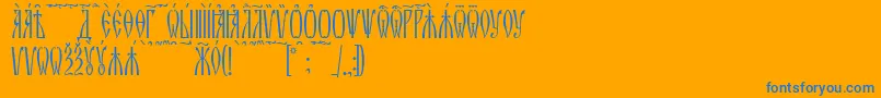 ZlatoustKucs Font – Blue Fonts on Orange Background