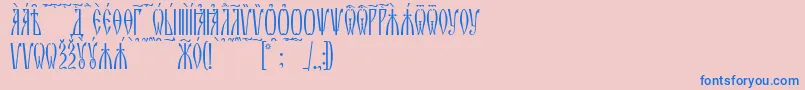 ZlatoustKucs-Schriftart – Blaue Schriften auf rosa Hintergrund