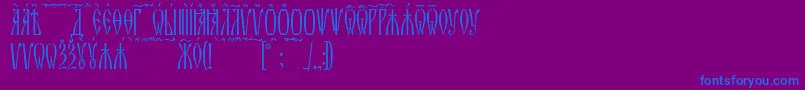 ZlatoustKucs-Schriftart – Blaue Schriften auf violettem Hintergrund