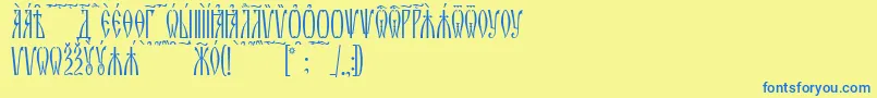 ZlatoustKucs Font – Blue Fonts on Yellow Background