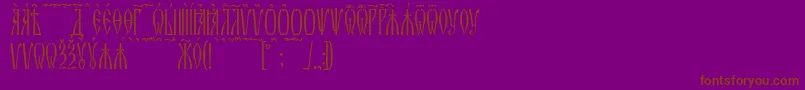 ZlatoustKucs-Schriftart – Braune Schriften auf violettem Hintergrund