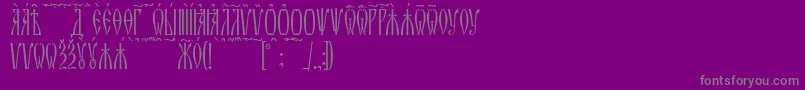 ZlatoustKucs-fontti – harmaat kirjasimet violetilla taustalla