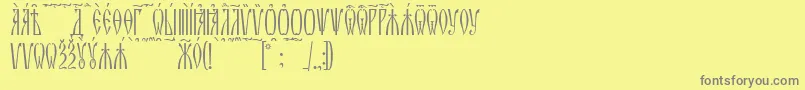 フォントZlatoustKucs – 黄色の背景に灰色の文字