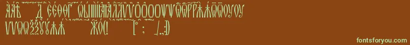 ZlatoustKucs Font – Green Fonts on Brown Background