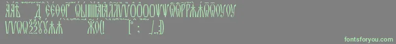 fuente ZlatoustKucs – Fuentes Verdes Sobre Fondo Gris