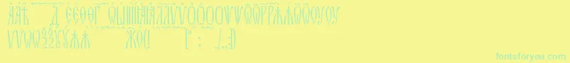 ZlatoustKucs Font – Green Fonts on Yellow Background