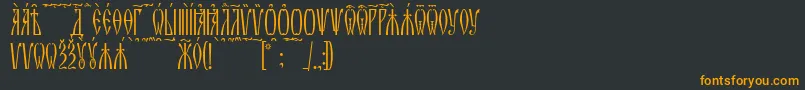 ZlatoustKucs-fontti – oranssit fontit mustalla taustalla