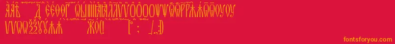 ZlatoustKucs Font – Orange Fonts on Red Background