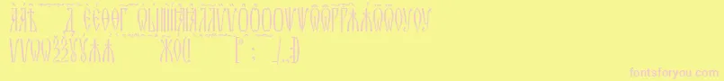 Fonte ZlatoustKucs – fontes rosa em um fundo amarelo