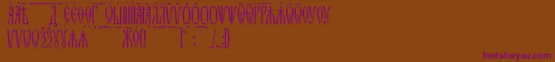 ZlatoustKucs-fontti – violetit fontit ruskealla taustalla