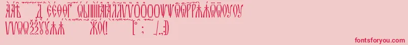 Fonte ZlatoustKucs – fontes vermelhas em um fundo rosa