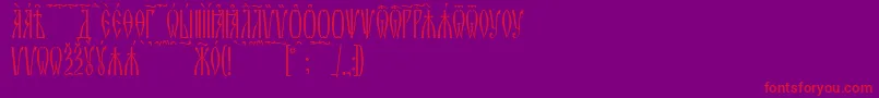 フォントZlatoustKucs – 紫の背景に赤い文字