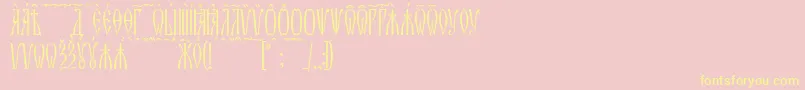 ZlatoustKucs-Schriftart – Gelbe Schriften auf rosa Hintergrund