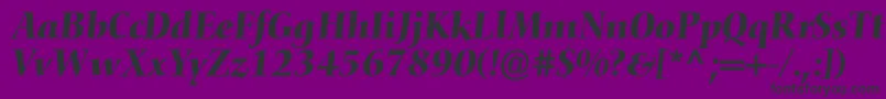 Шрифт ConquistaSsiItalic – чёрные шрифты на фиолетовом фоне
