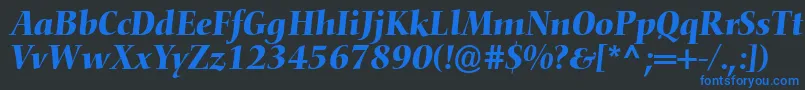 ConquistaSsiItalic Font – Blue Fonts on Black Background