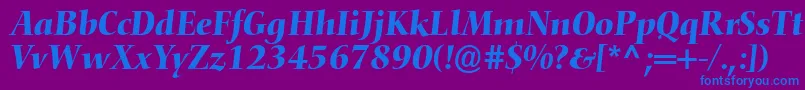 ConquistaSsiItalic Font – Blue Fonts on Purple Background