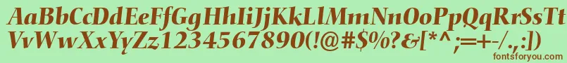 Шрифт ConquistaSsiItalic – коричневые шрифты на зелёном фоне