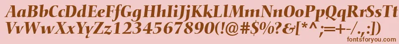 ConquistaSsiItalic Font – Brown Fonts on Pink Background