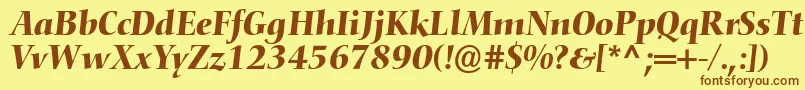 Шрифт ConquistaSsiItalic – коричневые шрифты на жёлтом фоне