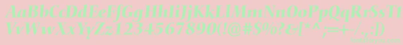 ConquistaSsiItalic Font – Green Fonts on Pink Background