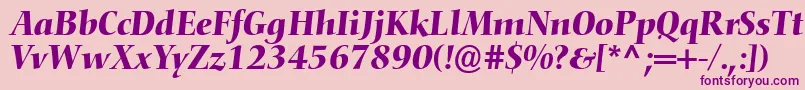 ConquistaSsiItalic Font – Purple Fonts on Pink Background