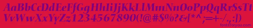 ConquistaSsiItalic Font – Purple Fonts on Red Background