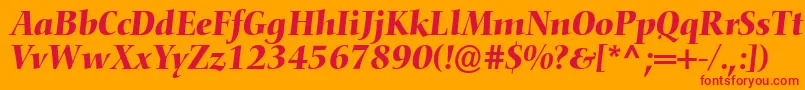 ConquistaSsiItalic Font – Red Fonts on Orange Background