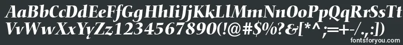 ConquistaSsiItalic-fontti – valkoiset fontit mustalla taustalla