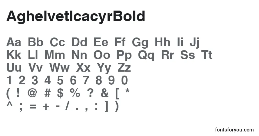 Шрифт AghelveticacyrBold – алфавит, цифры, специальные символы
