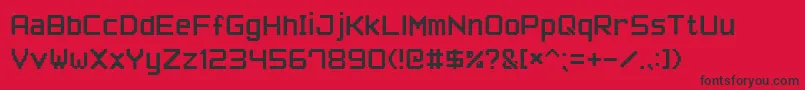 Шрифт PixelFont7 – чёрные шрифты на красном фоне