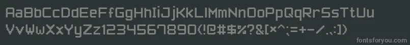 Fonte PixelFont7 – fontes cinzas em um fundo preto