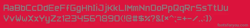 PixelFont7-Schriftart – Graue Schriften auf rotem Hintergrund