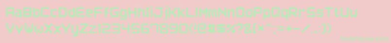 PixelFont7 Font – Green Fonts on Pink Background