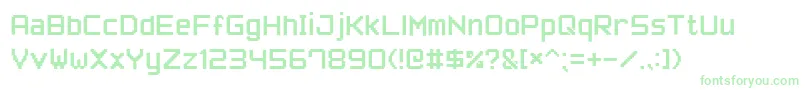 Czcionka PixelFont7 – zielone czcionki na białym tle